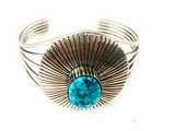 Navajo Sterling Silver & Turquoise Cuff Bracelet by Paul Livingston