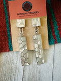 Zuni Sterling Silver & Mother of Pearl Inlay Dangle Earrings