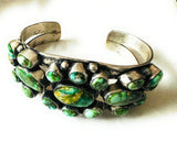 Navajo Sonoran Gold Turquoise & Sterling Silver Cuff Bracelet