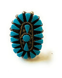 Zuni Turquoise & Sterling Silver Cluster Ring