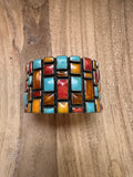 Handmade Multi Stone & Sterling Silver Cuff Bracelet