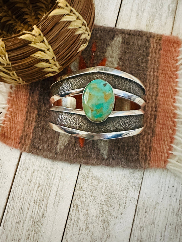 Old Pawn Navajo Sterling Silver & Turquoise Cuff Bracelet