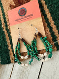 Navajo Turquoise, Shell & Heishi Beaded Hoop Earrings