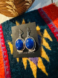 Navajo Lapis and Sterling Silver Dangle Earrings