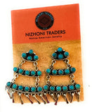 Handmade Turquoise & Sterling Silver Dangle Earrings Signed Nizhoni