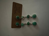 Handmade Emerald Valley Turquoise and Sterling Silver 4 Stone Dangles