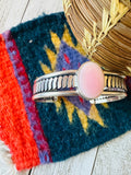 Navajo Queen Pink Conch Shell & Sterling Silver Cuff Bracelet