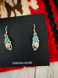 Navajo Turquoise & Sterling Silver Feather Earrings