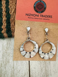 Zuni Mother of Pearl & Sterling Silver Inlay Dangle Earrings