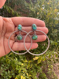 Handmade Sonoran Gold Turquoise and Sterling Silver Hoop Earrings MORE BLUES