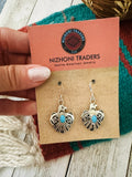 Navajo Sterling Silver & Turquoise Thunderbird Dangle Earrings