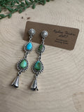 Handmade Sonoran Mountain Turquoise and Sterling Silver Dangle Earrings