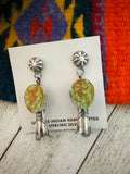 Navajo Turquoise & Sterling Silver Blossom Dangle Earrings by Jacqueline Silver