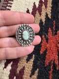 Beautiful Handmade Palomino Turquoise And Sterling Silver Adjustable Oval Ring