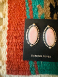 Navajo Sterling Silver & Queen Pink Conch Post Earrings