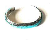 Old Pawn Navajo Sterling Silver & Turquoise Cuff Bracelet