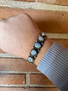 Navajo Golden Hills Turquoise & Sterling Silver Cuff Bracelet