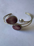 Navajo Beautiful Floating Purple Spiny Sterling Silver Cuff Bracelet