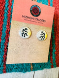 Vintage Navajo Sterling Silver Kachina Stud Earrings