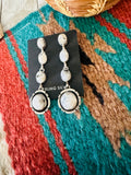 Navajo White Buffalo & Sterling Silver Cowboy Whispers Dangle Earrings