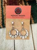 Zuni Mother of Pearl & Sterling Silver Inlay Dangle Earrings