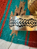 Navajo Hand Stamped Sterling Silver Cuff Bracelet