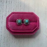 Nizhoni Handmade Turquoise & Sterling Silver Square Stud Earrings