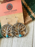 Navajo Sterling Silver & Turquoise Tree of Life Dangle Earrings