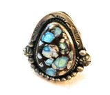 Navajo Sterling Silver & Golden Hills Turquoise Ring Size 11.5