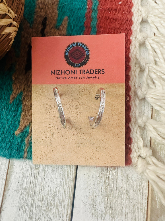 Navajo Sterling Silver Hoop Earrings