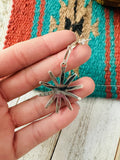 Zuni Turquoise & Sterling Silver Needlepoint Dangle Earrings