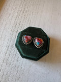 Handmade Pink Dream Mojave and Sterling Silver Heart Earrings Signed Nizhoni