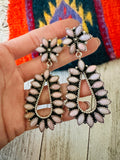 Handmade Pink Opal & Sterling Silver Dangle Earrings Signed Nizhoni