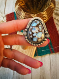 Navajo Sterling Silver & Golden Hills Turquoise Ring Size 11.5