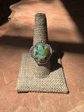 Beautiful Handmade Turquoise And Sterling Silver Adjustable Cactus Ring