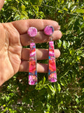 Navajo Pink Dream Mojave & Sterling Silver Dangles Earrings By Jacqueline Silver