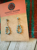 Zuni Sterling Silver & Turquoise Petit Point Dangle Earrings