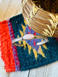 Navajo Queen Pink Conch Shell & Sterling Silver Cuff Bracelet