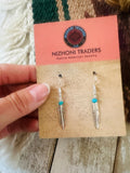 Navajo Turquoise & Sterling Silver Feather Earrings