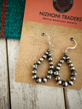 Navajo Sterling Silver Pearl Dangle Hoop Earrings