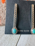 Navajo Turquoise & Sterling Silver Drop Dangle Earrings