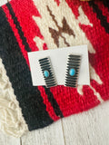 Navajo Turquoise & Sterling Silver Earrings By Leander Tahe