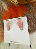 Navajo Rhodochrosite and Sterling Silver Clip On Earrings