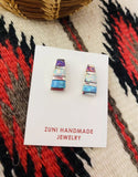 Zuni Opal & Sterling Silver Inlay Earrings