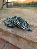 Navajo Sterling Silver Pearl Beaded Wrap Bracelet