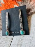 Navajo Turquoise & Sterling Silver Drop Dangle Earrings