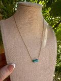 “The Golden Collection” Handmade Natural Turquoise 14k Gold Plated Bar 16-18.5” Necklace