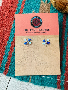 Zuni Opal & Sterling Silver Dragonfly Stud Earrings