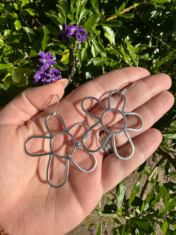 Handmade Sterling Silver Daisy Earrings