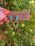 “The Golden Collection” SPRINGTIME Natural Turquoise Handmade 14k Gold Plated Earrings